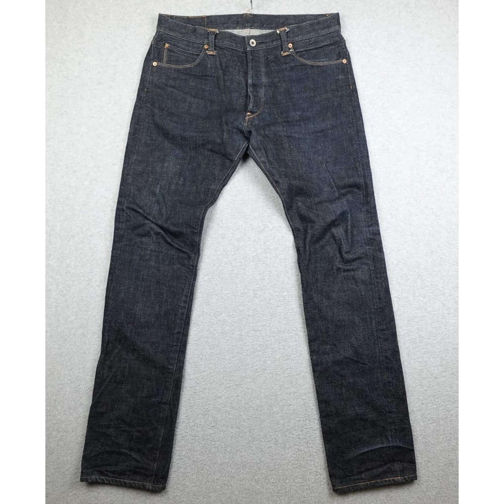 STEVENSON OVERALL CO. 727-RXX Selvedge Jeans Mens 34 Slim Rigid Dark Wash Denim